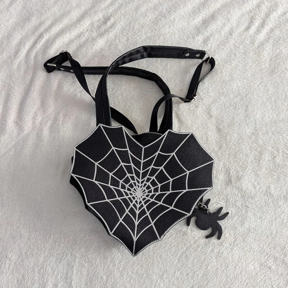 Mad Engine Small Black Spiderweb Backpack - New